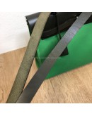 HERMES Herbag PM 31 Green Canvas with Black Calfskin Leather & PHW – Shoulder Bag Type (Stamp D – Year 2019)