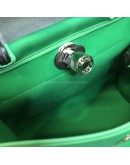 HERMES Herbag PM 31 Green Canvas with Black Calfskin Leather & PHW – Shoulder Bag Type (Stamp D – Year 2019)