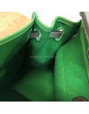 HERMES Herbag PM 31 Green Canvas with Black Calfskin Leather & PHW – Shoulder Bag Type (Stamp D – Year 2019)