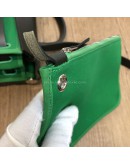HERMES Herbag PM 31 Green Canvas with Black Calfskin Leather & PHW – Shoulder Bag Type (Stamp D – Year 2019)