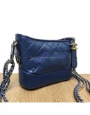CHANEL Small Gabrielle Hobo Bag in Blue Aged Calfskin – Tri Tone Hardware (24 Series – Year 2018)