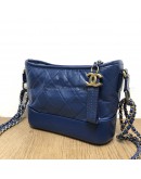 CHANEL Small Gabrielle Hobo Bag in Blue Aged Calfskin – Tri Tone Hardware (24 Series – Year 2018)