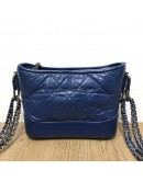 CHANEL Small Gabrielle Hobo Bag in Blue Aged Calfskin – Tri Tone Hardware (24 Series – Year 2018)