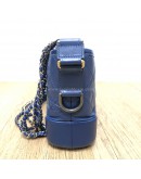CHANEL Small Gabrielle Hobo Bag in Blue Aged Calfskin – Tri Tone Hardware (24 Series – Year 2018)