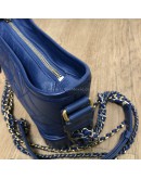 CHANEL Small Gabrielle Hobo Bag in Blue Aged Calfskin – Tri Tone Hardware (24 Series – Year 2018)