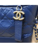 CHANEL Small Gabrielle Hobo Bag in Blue Aged Calfskin – Tri Tone Hardware (24 Series – Year 2018)