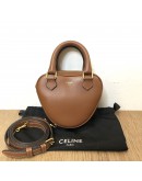 CELINE Mini Heart Bag in Tan Smooth Calfskin with Shoulder Strap – GHW