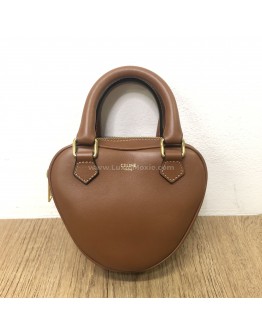 CELINE Mini Heart Bag in Tan Smooth Calfskin with Shoulder Strap – GHW