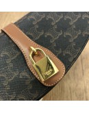 CELINE Clutch on Strap Tabou in Triomphe Canvas and Calfskin – GHW