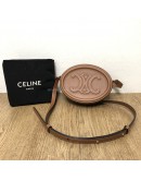 CELINE Cuir Triomphe Oval Crossbody Bag in Tan Smooth Calfskin – GHW