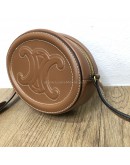 CELINE Cuir Triomphe Oval Crossbody Bag in Tan Smooth Calfskin – GHW