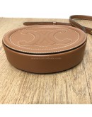 CELINE Cuir Triomphe Oval Crossbody Bag in Tan Smooth Calfskin – GHW