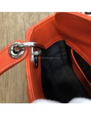 CHRISTIAN DIOR Micro Lady Dior Handbag with Shoulder Strap in Orange Cannage Lambskin – SHW