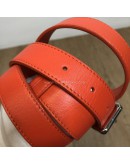 CHRISTIAN DIOR Micro Lady Dior Handbag with Shoulder Strap in Orange Cannage Lambskin – SHW