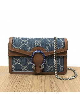 GUCCI Dionysus Super Mini Bag in Blue GG Monogram Denim – RHW