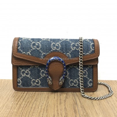GUCCI Dionysus Super Mini Bag in Blue GG Monogram Denim – RHW