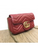 GUCCI GG Marmont Super Mini Bag in Red Matelasse Chevron Leather – GHW