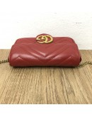 GUCCI GG Marmont Super Mini Bag in Red Matelasse Chevron Leather – GHW