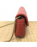 GUCCI GG Marmont Super Mini Bag in Red Matelasse Chevron Leather – GHW