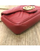 GUCCI GG Marmont Super Mini Bag in Red Matelasse Chevron Leather – GHW