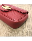 GUCCI GG Marmont Super Mini Bag in Red Matelasse Chevron Leather – GHW