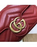 GUCCI GG Marmont Super Mini Bag in Red Matelasse Chevron Leather – GHW