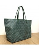 GOYARD Saint Louis GM Tote Bag in Green Goyardine Canvas with Detachable Pouch