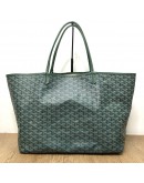GOYARD Saint Louis GM Tote Bag in Green Goyardine Canvas with Detachable Pouch