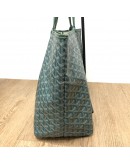 GOYARD Saint Louis GM Tote Bag in Green Goyardine Canvas with Detachable Pouch