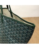 GOYARD Saint Louis GM Tote Bag in Green Goyardine Canvas with Detachable Pouch
