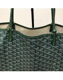 GOYARD Saint Louis GM Tote Bag in Green Goyardine Canvas with Detachable Pouch