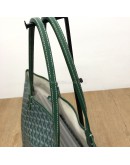 GOYARD Saint Louis GM Tote Bag in Green Goyardine Canvas with Detachable Pouch
