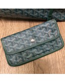 GOYARD Saint Louis GM Tote Bag in Green Goyardine Canvas with Detachable Pouch