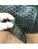 GOYARD Saint Louis GM Tote Bag in Green Goyardine Canvas with Detachable Pouch