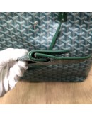 GOYARD Saint Louis GM Tote Bag in Green Goyardine Canvas with Detachable Pouch
