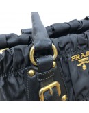 PRADA Tessuto Gaufre Black Nylon Tote Bag with Shoulder Strap – GHW