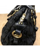 PRADA Tessuto Gaufre Black Nylon Tote Bag with Shoulder Strap – GHW