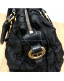 PRADA Tessuto Gaufre Black Nylon Tote Bag with Shoulder Strap – GHW