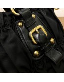 PRADA Tessuto Gaufre Black Nylon Tote Bag with Shoulder Strap – GHW