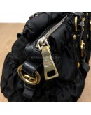 PRADA Tessuto Gaufre Black Nylon Tote Bag with Shoulder Strap – GHW