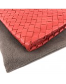 BOTTEGA VENETA Red Intreciatto Nappa Leather Clutch Bag