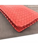 BOTTEGA VENETA Red Intreciatto Nappa Leather Clutch Bag