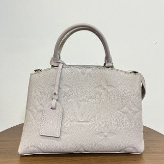 LOUIS VUITTON Petit Palais Handbag in Brume Monogram Empreinte with Shoulder Strap – SHW (Microchip – May 2025)