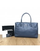 CHANEL Blue Calfskin Large Tote Bag with Inner Pochette – SHW (17 Series – Year 2012)