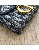 CHRISTIAN DIOR 30 Montaigne Box Bag in Blue Oblique Jacquard – Antique Gold Hardware