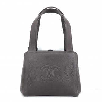 CHANEL Vintage Timeless CC Logo Small Shopping Tote in Brown Cognac Caviar – Brown Hardware