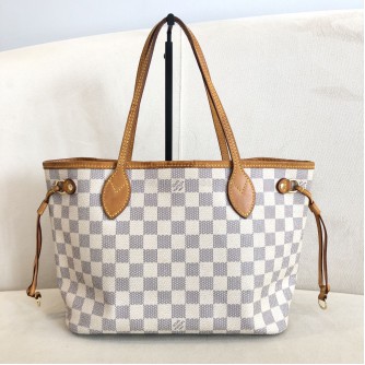 LOUIS VUITTON Damier Azur Neverfull PM Tote Bag – GHW