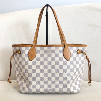 LOUIS VUITTON Damier Azur Neverfull PM Tote Bag – GHW