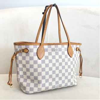 LOUIS VUITTON Damier Azur Neverfull PM Tote Bag – GHW