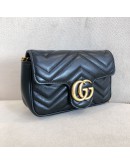 GUCCI GG Marmont Mini Shoulder Bag in Black Lambskin – GHW